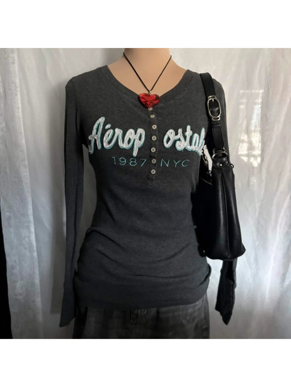 grey aeropostale y2k long sleeve